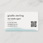 Immobilienmakler-Wasserfarbe-QR-Code Visitenkarte (Rückseite)