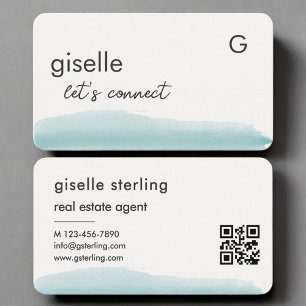 Immobilienmakler-Wasserfarbe-QR-Code Visitenkarte