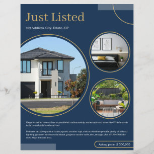 Immobilienmaklerin Navy mit feinen Linien Flyer