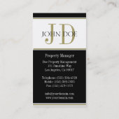 Immobilienmanager-Goldstreifen W/W Visitenkarte (Rückseite)
