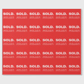 IMMOBILIENMARKETING SOLD | Minimalist fett Rot Geschenkpapier (Flach)