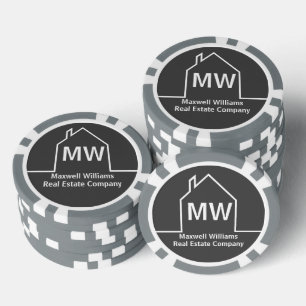 Immobilienunternehmen Personalisierte Graue Makler Pokerchips