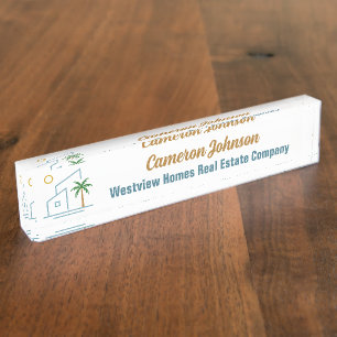 Immobilienunternehmen Strand Custom Coastal Realto Namensplakette