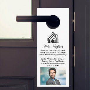 Immobilienunternehmen Werbeanzeige Makler Foto Türanhänger