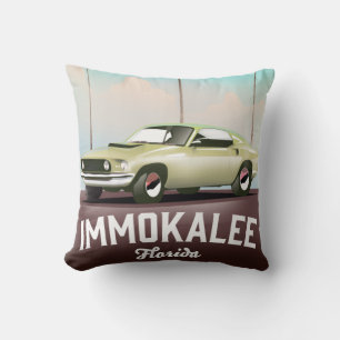 Immokalee Florida Supercar Reiseplakat Kissen