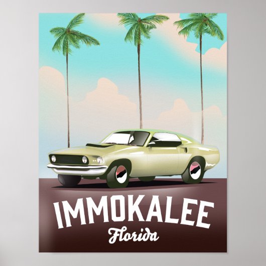 Immokalee Florida Supercar Reiseposter Poster (Vorne)
