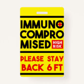 Immun-gefährdetes Abzeichen mit hohem Risiko Ausweis (Rückseite)