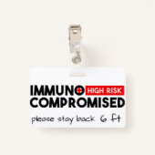 Immun-gefährdetes Abzeichen mit hohem Risiko Ausweis (Rückseite mit Klammer)
