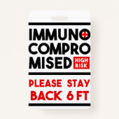 Immun-gefährdetes Abzeichen mit hohem Risiko Ausweis (Vorderseite)