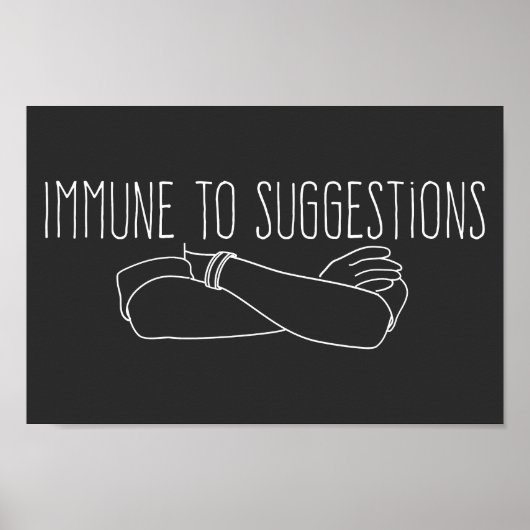 Immunität gegen Andeutungen über die Rüstung Poster (Vorne)