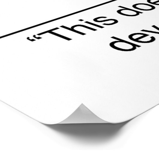 Immunität gegen Placebos Poster (Ecke)