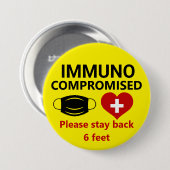 Immunokompromittiert - Bleibe Back Button (Vorne & Hinten)