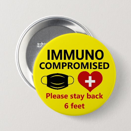 Immunokompromittiert - Bleibe Back Button (Vorne & Hinten)