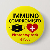 Immunokompromittiert - Bleibe Back Button (Vorderseite)