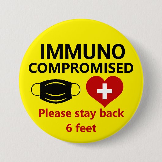 Immunokompromittiert - Bleibe Back Button (Vorderseite)