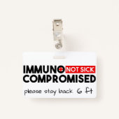 Immunokompromittiertes nicht schlechtes Bewusstsei Ausweis (Rückseite mit Klammer)