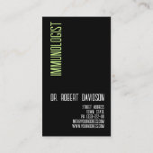 Immunologe Allergist Doctor Medical Modern Bold Visitenkarte (Rückseite)