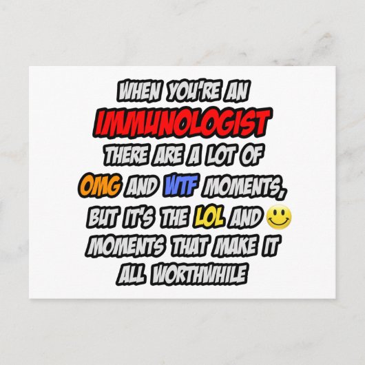 Immunologe .. OMG WTF LOL Postkarte (Vorderseite)