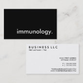 Immunologie. Visitenkarte (Vorne/Hinten)