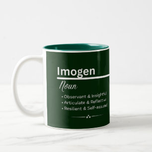 Imogen Personalisierter Name Kaffeebecher Zweifarbige Tasse