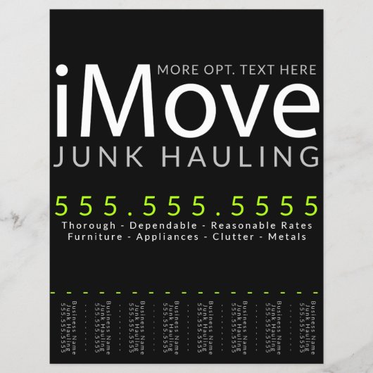 iMove. Beförderung von Hauling-Werbung Flyer (Vorne)