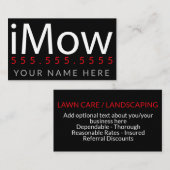 iMow. Die fördernde Visitenkarte (Vorne/Hinten)