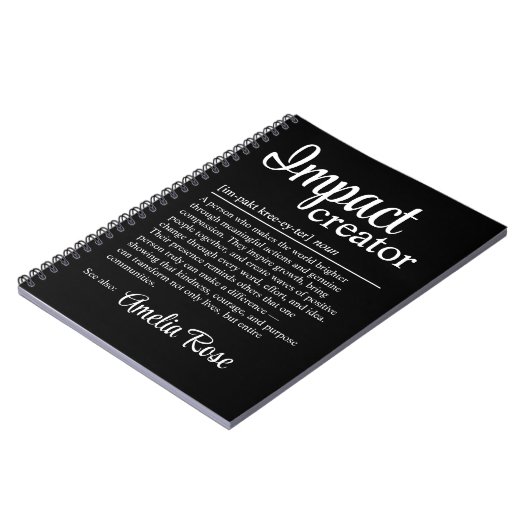 Impact Creator Definition Personalized Gift Notizblock (Linke Seite)
