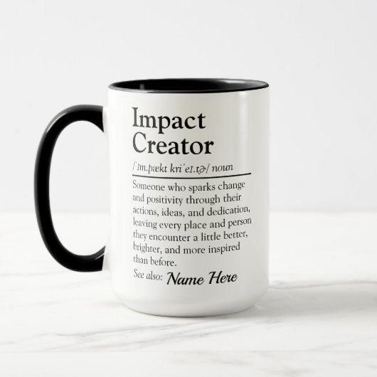 Impact Creator Personalized Appreciation Gift Tasse (Links)