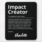 Impact-Schöpfer Inspirierende Definition Schwarz Mousepad (Vorne)