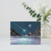 IMPACT SciFi Retro Space Art Postkarte (Stehend Vorderseite)