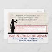 Impact Trump Congress Müller Bericht Gerechtigkeit Postkarte (Vorne/Hinten)