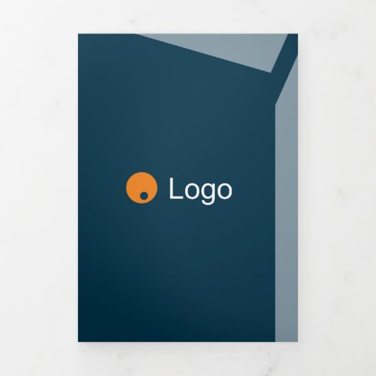 Impacty Blue Corporate Flat Shapes Dreifach Gefaltete Karte (Cover)