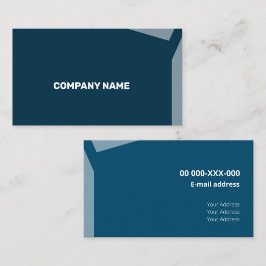 Impacty Blue Corporate Flat Shapes Visitenkarte (Vorne/Hinten)