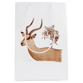 Impala Antelope Tierwelt Zeichnend Sketch Mittlere Geschenktüte (Vorderseite)