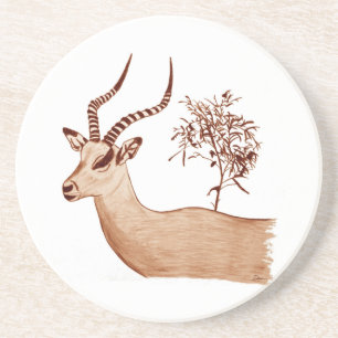 Impala Antelope Tierwelt Zeichnend Sketch Untersetzer