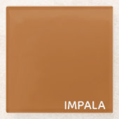 Impala braune Farbe Glasuntersetzer (Vorderseite)