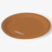 Impala braune Farbe Pappteller (Schrägansicht)