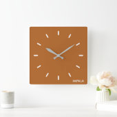Impala braune Farbe Quadratische Wanduhr (Zuhause)
