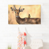 Impala und Oxpecker Bird in Afrika Banner (Insitu)