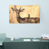 Impala und Oxpecker Bird in Afrika Banner (Messeveranstaltung)