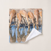 Impalas am Waterhole Badhandtuch Set (Waschlappen)