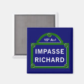 Impasse Richard, Paris Street Sign Magnet (Vorderseite/Rückseite)