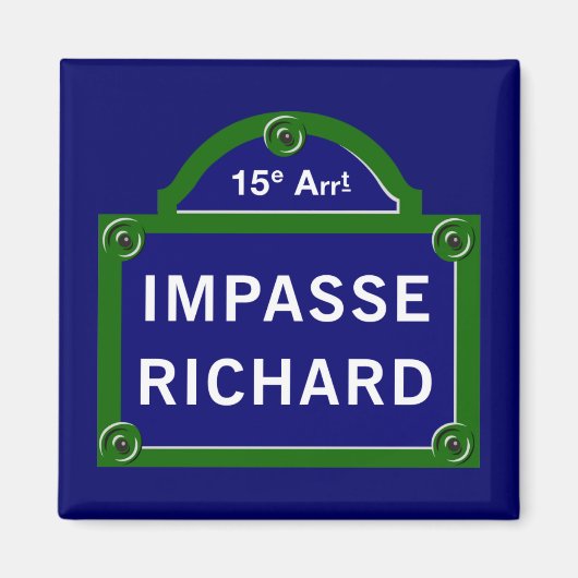 Impasse Richard, Paris Street Sign Magnet (Vorne)