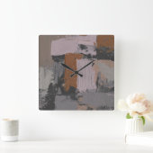 Impasto Abstrakt I Quadratische Wanduhr (Zuhause)