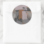 Impasto Abstrakt I Runder Aufkleber (Tasche)