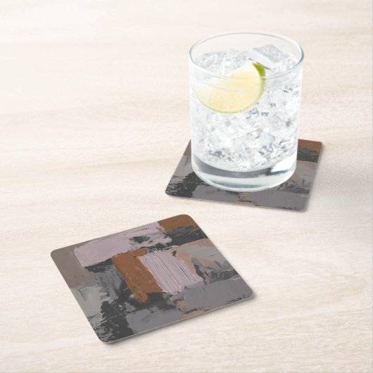 Impasto abstraktes I Rechteckiger Pappuntersetzer (Vor Ort)