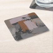 Impasto abstraktes I Rechteckiger Pappuntersetzer (angewinkelt)