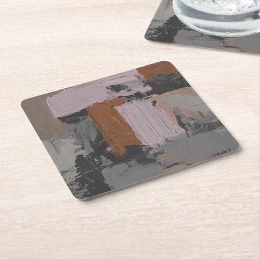 Impasto abstraktes I Rechteckiger Pappuntersetzer (angewinkelt)