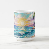 Impasto Beach and Sea Glass Sunset and Sunrise Kaffeetasse (Mittel)