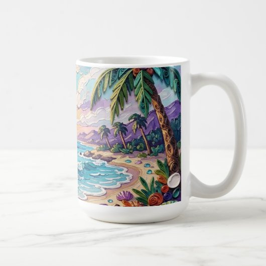 Impasto Beach and Sea Glass Sunset and Sunrise Kaffeetasse (Rechts)